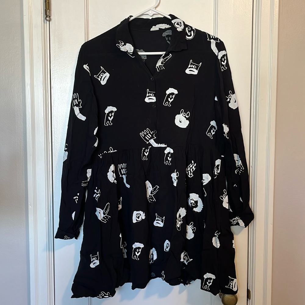 Handmade Screen Printed Mini Dress